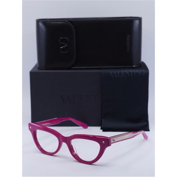 NEW!! Valentino Hot Pink Cat-Eye Women\'s Eyeglass Frames - Authentic